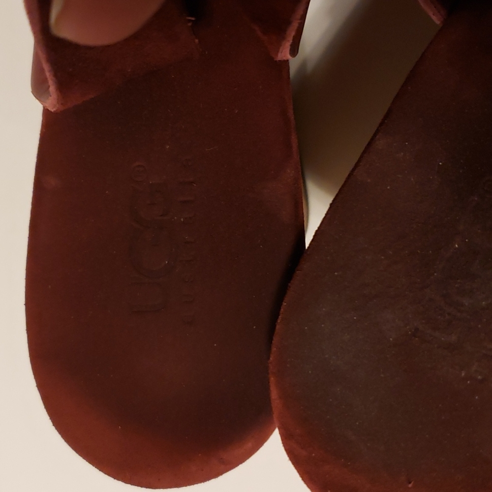 UGG Hazel Leather Slingback Cork Wedge Sandal sz 10 - Picture 7 of 7